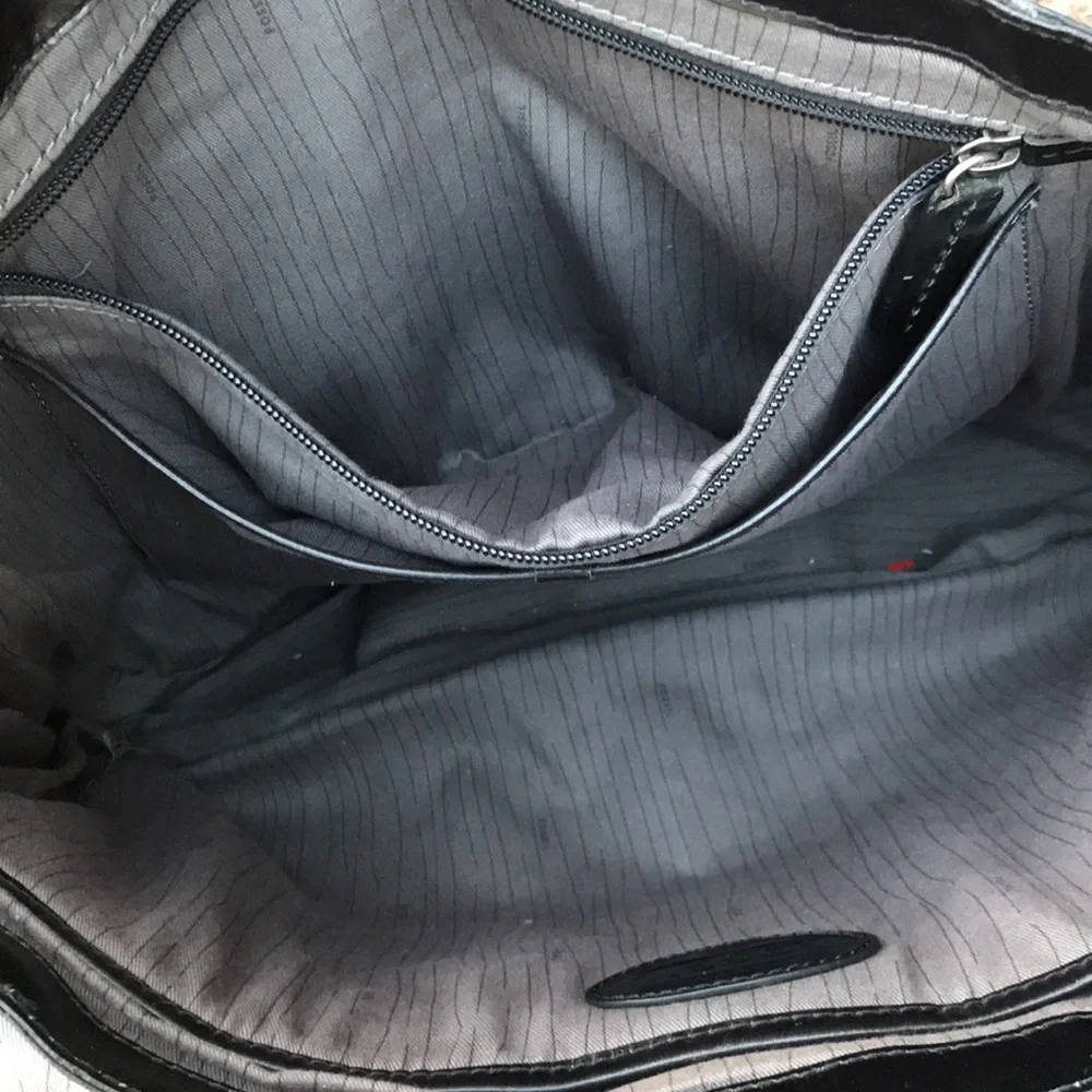 🚨B2G1 FOSSIL Black Pewter Briefcase Bag